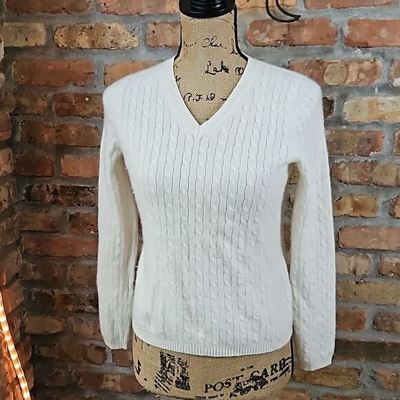 Charter Club Ivory Cashmere sweater size Petite - Picture 1 of 8